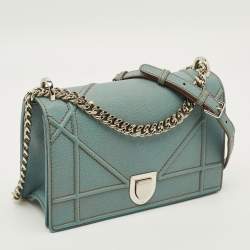 Pre Owned Dior Diorama Medium Light Blue Leather Shoulder Bag