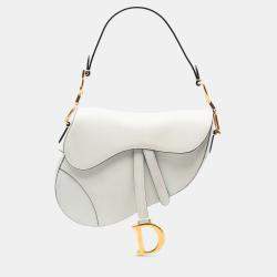 مملوكة مسبقًا Dior White Grained Calfskin Saddle Bag