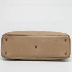 Pre Owned Dior Diorissimo Large Beige Leather Shopper Tote