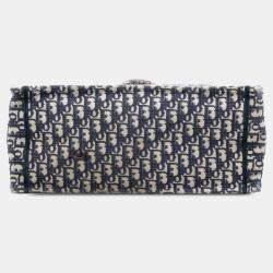 Pre Owned حقيبة يد ديور بوك توت قماش مطرز أزرق كبير أوبليك