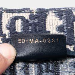 Pre Owned حقيبة يد ديور بوك توت قماش مطرز أزرق كبير أوبليك