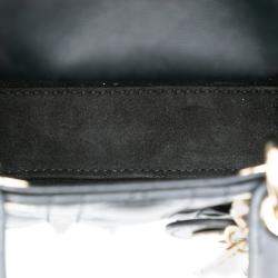 Pre Owned Dior Black Micro Lambskin Cannage Lady Dior