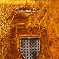 مملوكة مسبقًا Dior Diorever Large Metallic Orange Foil Leather Tote