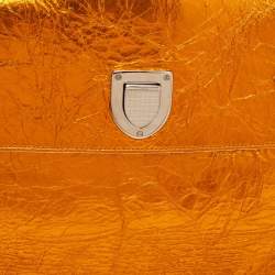 مملوكة مسبقًا Dior Diorever Large Metallic Orange Foil Leather Tote