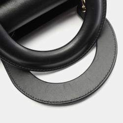 Pre Owned Christian Dior Dior Lady Dior My Abcdior Lady Small Cannage Handbag Leather Black