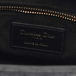 Pre Owned Christian Dior Dior Lady Dior My Abcdior Lady Small Cannage Handbag Leather Black