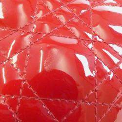 Pre Owned حقيبة يد ميني حمراء براءة اختراع كريستيان ديور ليدي