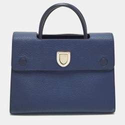 مملوكة مسبقًا Dior Diorever Medium Blue Leather Top Handle Bag