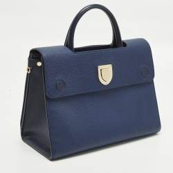 مملوكة مسبقًا Dior Diorever Medium Blue Leather Top Handle Bag