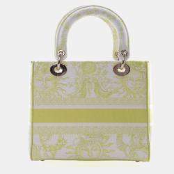 Pre Owned Christian Dior Medium Embroidered Canvas Dioriviera Lady D-Lite