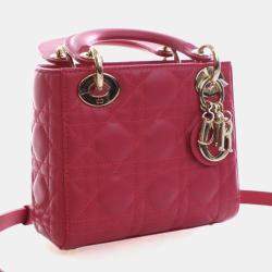 Pre Owned Christian Dior Mini Lambskin Lady Dior