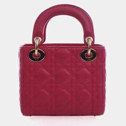 Pre Owned Christian Dior Mini Lambskin Lady Dior