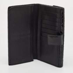 Pre Owned Dior Lady Dior Black Cannage Patent Leather Long Continental Wallet