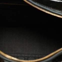 Pre Owned حقيبة يد ديور ليدي ديور كبيرة جلد مفرغ أسود لامع