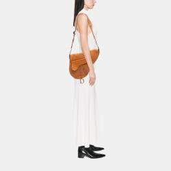 مملوكة مسبقًا Dior Brown Leather Baudrier Saddle Bag