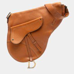 مملوكة مسبقًا Dior Brown Leather Baudrier Saddle Bag