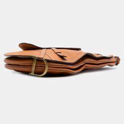 مملوكة مسبقًا Dior Brown Leather Baudrier Saddle Bag