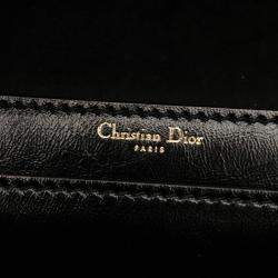 Pre Owned حقيبة فلاب ديور جلد أسود سلسلة جادور