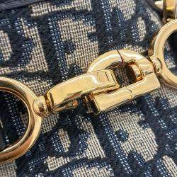 Pre Owned Dior Beige, Navy Blue Canvas Christian Dior C Dior Small