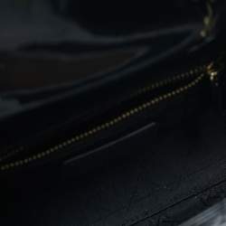 Pre Owned Dior Lady Dior Mini Black Cannage Patent Leather Tote