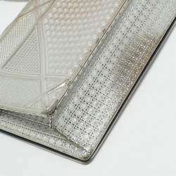 Pre Owned حقيبة ديوراما ديور جلد براءات رمادي ميكروكاناج كبير الحجم