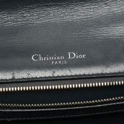 Pre Owned حقيبة ديوراما ديور جلد براءات رمادي ميكروكاناج كبير الحجم