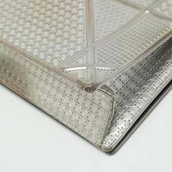 Pre Owned حقيبة ديوراما ديور جلد براءات رمادي ميكروكاناج كبير الحجم