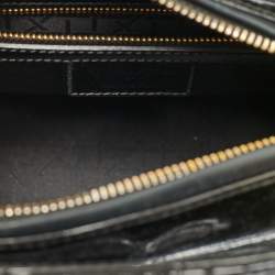 Pre Owned حقيبة يد توتس ديور ليدي ديور متوسطة جلد كاناج لامع أسود