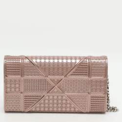 مملوكة مسبقًا Dior Diorama Metallic Pink Cannage Leather Continental Wallet