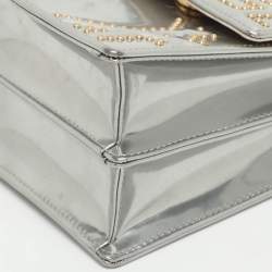 Pre Owned Dior Diorama Silver Studded Leather Vertical Chain Clutch