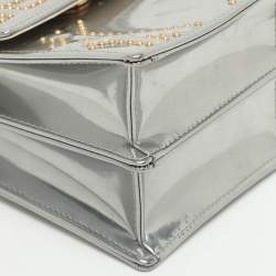 Pre Owned Dior Diorama Silver Studded Leather Vertical Chain Clutch