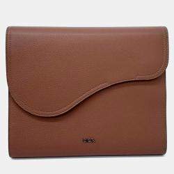 مملوكة مسبقًا Dior Brown Leather iPad Pouch
