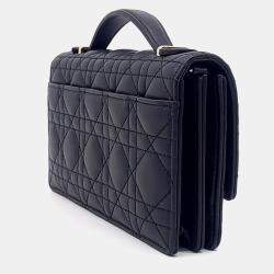 مملوكة مسبقًا حقيبة يد ديور ماي ديور صغيرة جلد أسود