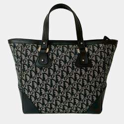 Pre Owned Dior Black Diorissimo Trotter Canvas Zip Tote