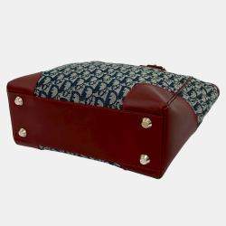 مملوكة مسبقًا حقيبة يد توس ديور قماش تروتر ديوريسيمو أزرق أحمر بسحاب