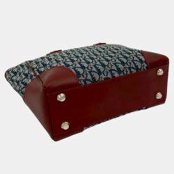 مملوكة مسبقًا حقيبة يد توس ديور قماش تروتر ديوريسيمو أزرق أحمر بسحاب