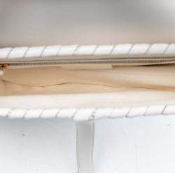 Pre Owned Dior White Calfskin Whipstitch Saddle Bag