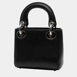 Pre Owned حقيبة ديور سوداء ديور باتش ميكرو جلد العجل ديكور ليدي ديور