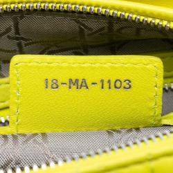 Pre Owned Dior Yellow Medium Lambskin Cannage Lady Dior