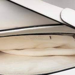 مملوكة مسبقًا حقيبة سرج ديور جلد عجل أبيض ناعم