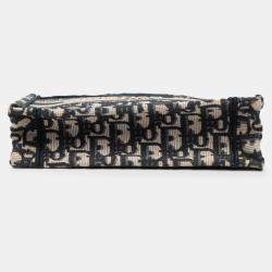 Pre Owned حقيبة ديور بوك توت صغيرة قماش أزرق مائل