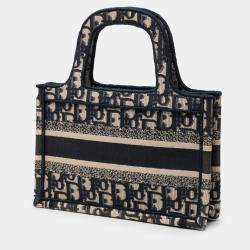 Pre Owned حقيبة ديور بوك توت صغيرة قماش أزرق مائل