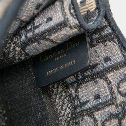 Pre Owned حقيبة ديور بوك توت صغيرة قماش أزرق مائل