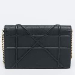 مملوكة مسبقًا محفظة ديور ديوراما جلد كاناج أسود على سلسلة