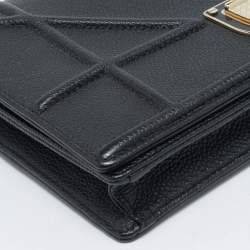 مملوكة مسبقًا محفظة ديور ديوراما جلد كاناج أسود على سلسلة