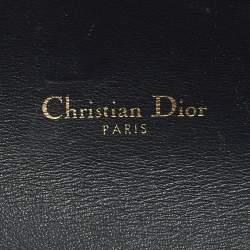 مملوكة مسبقًا حقيبة ديور ساتل قماش أوبليك أزرق داكن وجلد سلسلة المحافظ