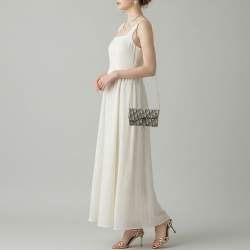 مملوكة مسبقًا حقيبة ديور ساتل قماش أوبليك أزرق داكن وجلد سلسلة المحافظ