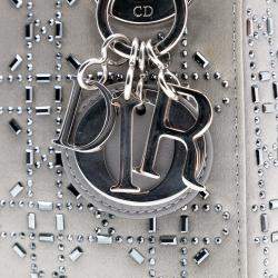 مملوكة مسبقًا Dior Mini Satin Cannage Strass Crystal Embellished Lady Dior