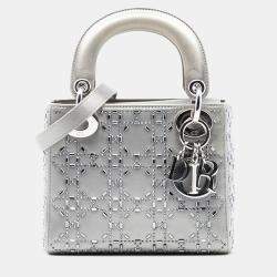 مملوكة مسبقًا Dior Mini Satin Cannage Strass Crystal Embellished Lady Dior