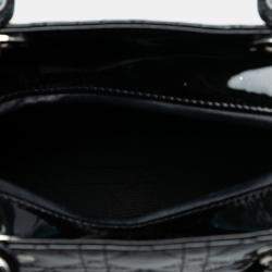 مملوكة مسبقًا حقيبة ديور السوداء المتوسطة ليدي ديور الجلدية كاناج